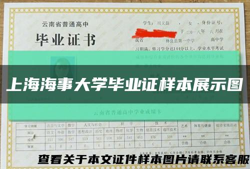 上海海事大学毕业证样本展示图缩略图