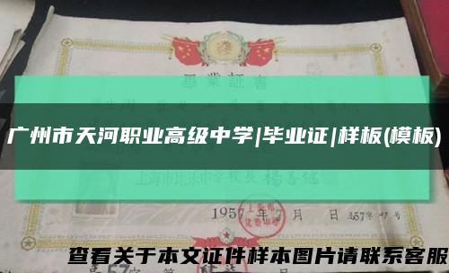 广州市天河职业高级中学|毕业证|样板(模板)缩略图