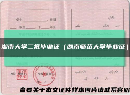 湖南大学二批毕业证（湖南师范大学毕业证）缩略图