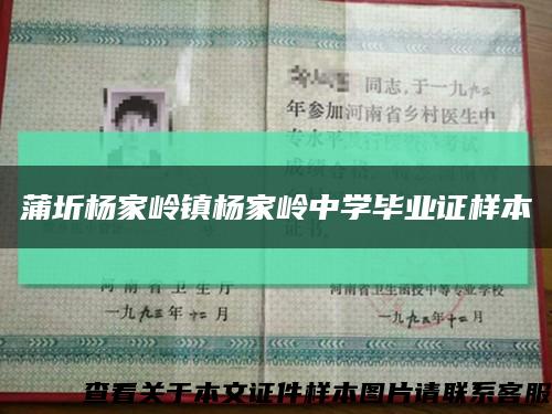 蒲圻杨家岭镇杨家岭中学毕业证样本缩略图