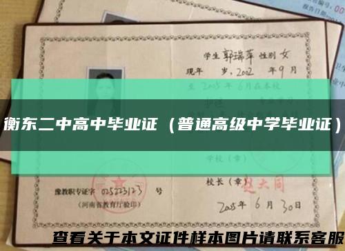 衡东二中高中毕业证（普通高级中学毕业证）缩略图