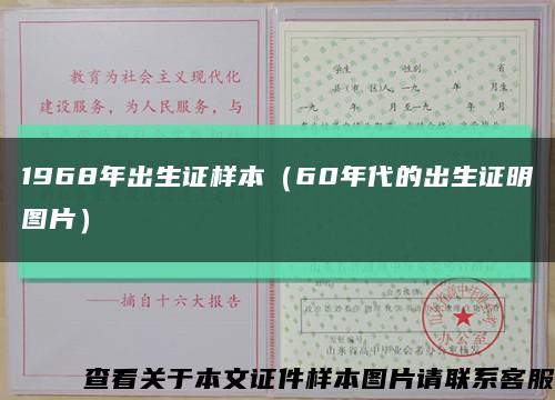 1968年出生证样本（60年代的出生证明图片）缩略图