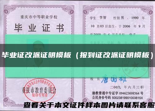 毕业证改派证明模板（报到证改派证明模板）缩略图