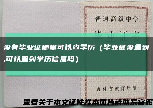 没有毕业证哪里可以查学历（毕业证没拿到,可以查到学历信息吗）缩略图