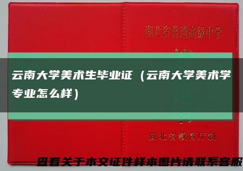 云南大学美术生毕业证（云南大学美术学专业怎么样）缩略图