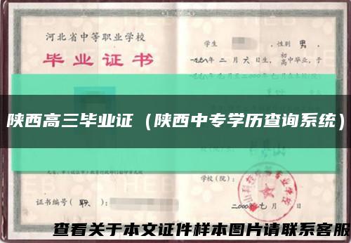 陕西高三毕业证（陕西中专学历查询系统）缩略图
