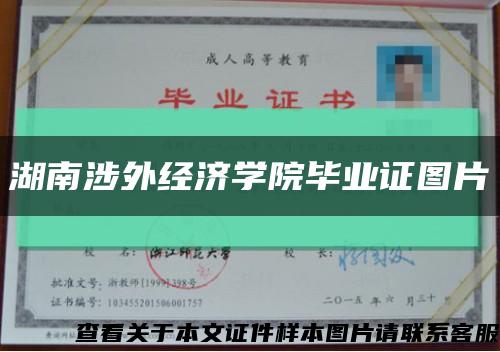 湖南涉外经济学院毕业证图片缩略图