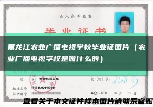 黑龙江农业广播电视学校毕业证图片（农业广播电视学校是做什么的）缩略图