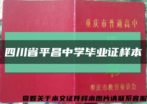 四川省平昌中学毕业证样本缩略图
