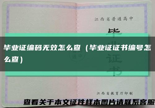 毕业证编码无效怎么查（毕业证证书编号怎么查）缩略图