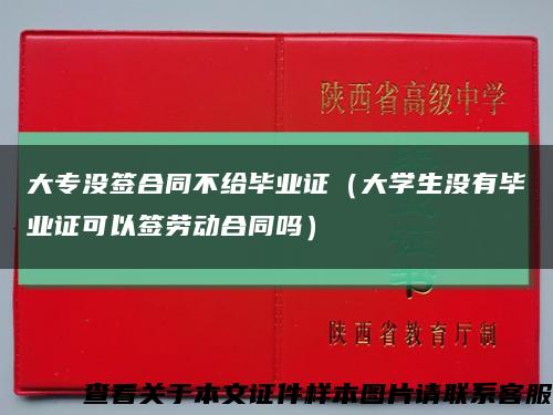 大专没签合同不给毕业证（大学生没有毕业证可以签劳动合同吗）缩略图