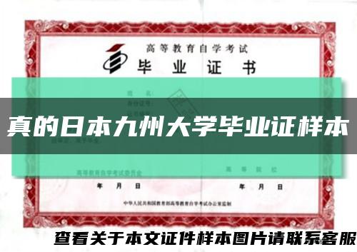 真的日本九州大学毕业证样本缩略图