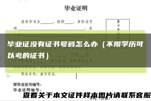 毕业证没有证书号码怎么办（不限学历可以考的证书）缩略图