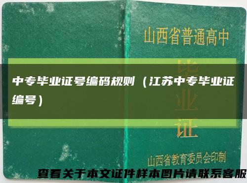 中专毕业证号编码规则（江苏中专毕业证编号）缩略图
