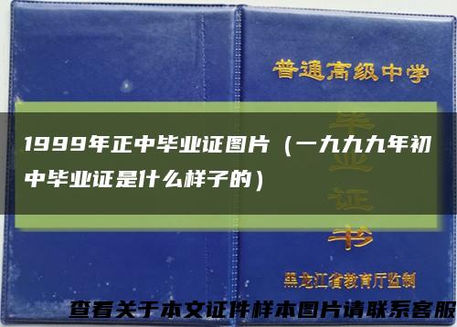 1999年正中毕业证图片（一九九九年初中毕业证是什么样子的）缩略图