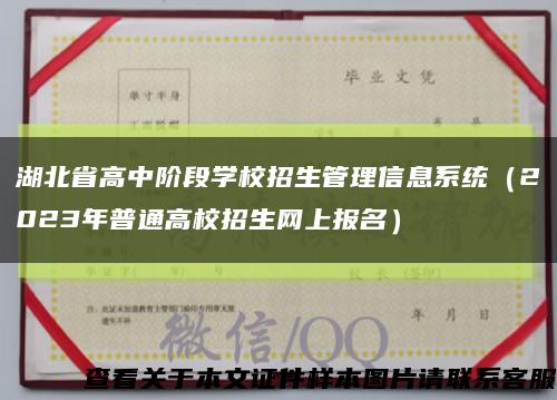 湖北省高中阶段学校招生管理信息系统（2023年普通高校招生网上报名）缩略图
