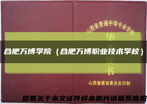 合肥万博学院（合肥万博职业技术学校）缩略图