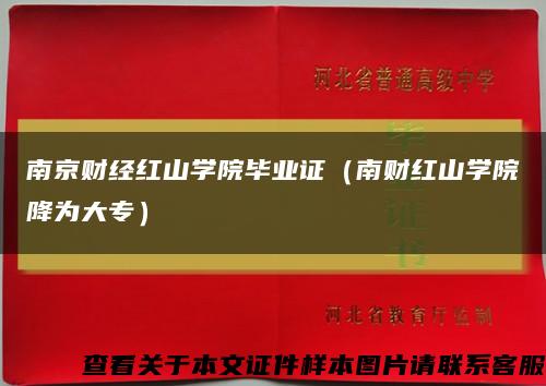 南京财经红山学院毕业证（南财红山学院降为大专）缩略图