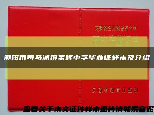 潮阳市司马浦镇宝晖中学毕业证样本及介绍缩略图