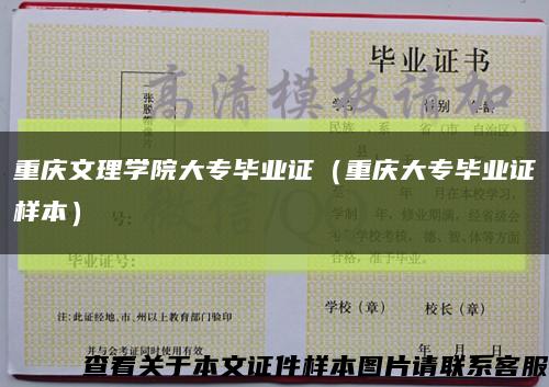 重庆文理学院大专毕业证（重庆大专毕业证样本）缩略图