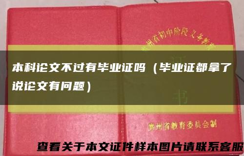 本科论文不过有毕业证吗（毕业证都拿了说论文有问题）缩略图