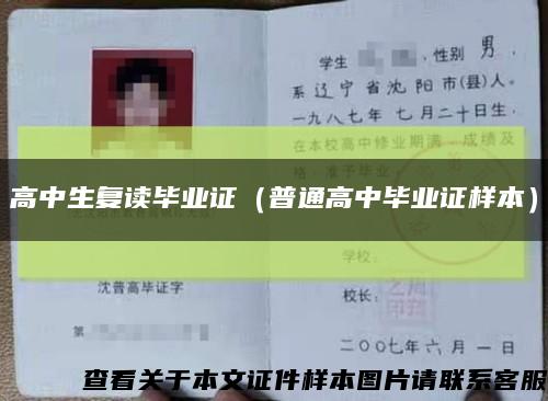 高中生复读毕业证（普通高中毕业证样本）缩略图