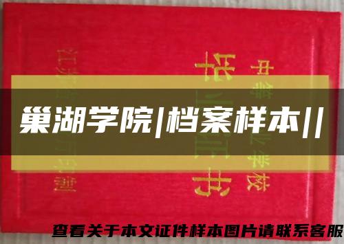 巢湖学院|档案样本||缩略图