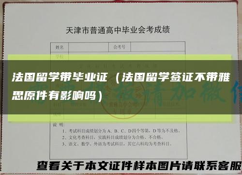 法国留学带毕业证（法国留学签证不带雅思原件有影响吗）缩略图