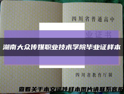 湖南大众传媒职业技术学院毕业证样本缩略图