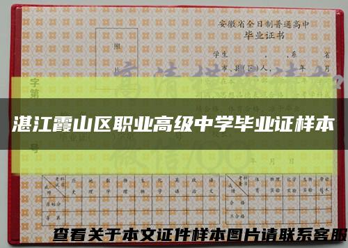 湛江霞山区职业高级中学毕业证样本缩略图