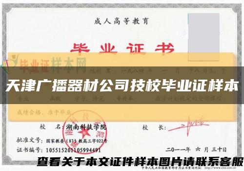 天津广播器材公司技校毕业证样本缩略图