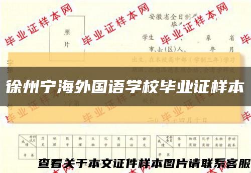 徐州宁海外国语学校毕业证样本缩略图