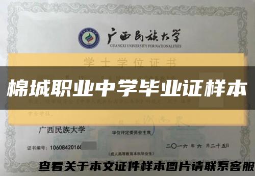 棉城职业中学毕业证样本缩略图