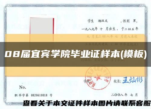08届宜宾学院毕业证样本(模板)缩略图
