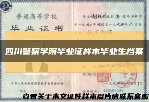 四川警察学院毕业证样本毕业生档案缩略图