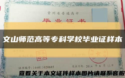 文山师范高等专科学校毕业证样本缩略图