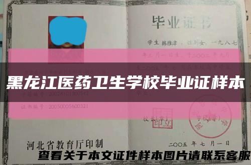 黑龙江医药卫生学校毕业证样本缩略图
