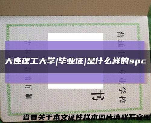 大连理工大学|毕业证|是什么样的spc缩略图