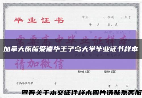 加拿大原版爱德华王子岛大学毕业证书样本缩略图