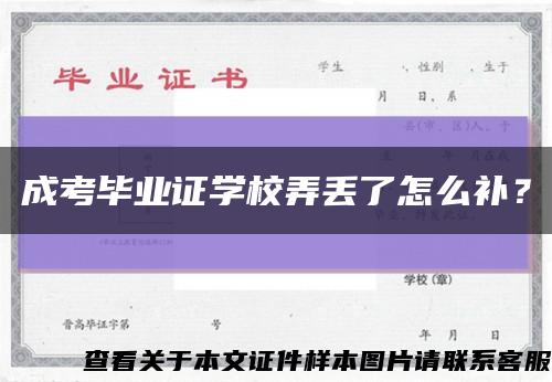 成考毕业证学校弄丢了怎么补？缩略图