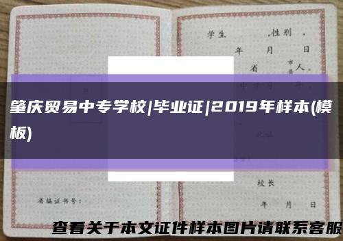 肇庆贸易中专学校|毕业证|2019年样本(模板)缩略图