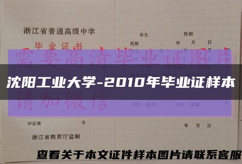 沈阳工业大学-2010年毕业证样本缩略图