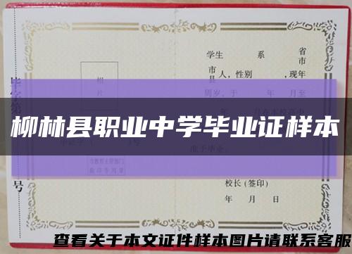 柳林县职业中学毕业证样本缩略图
