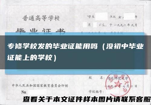 专修学校发的毕业证能用吗（没初中毕业证能上的学校）缩略图