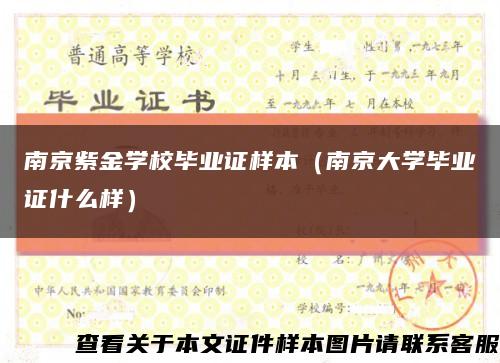 南京紫金学校毕业证样本（南京大学毕业证什么样）缩略图
