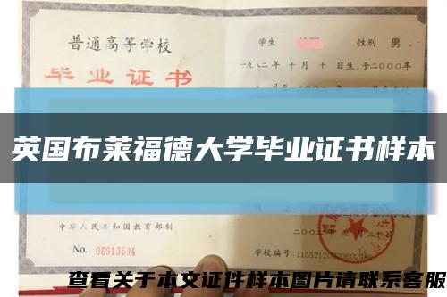 英国布莱福德大学毕业证书样本缩略图