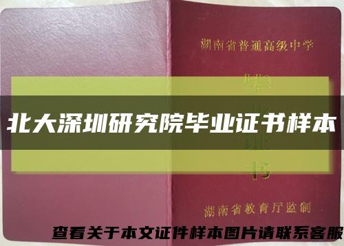 北大深圳研究院毕业证书样本缩略图