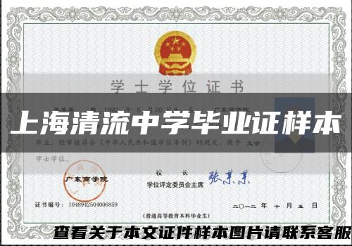 上海清流中学毕业证样本缩略图