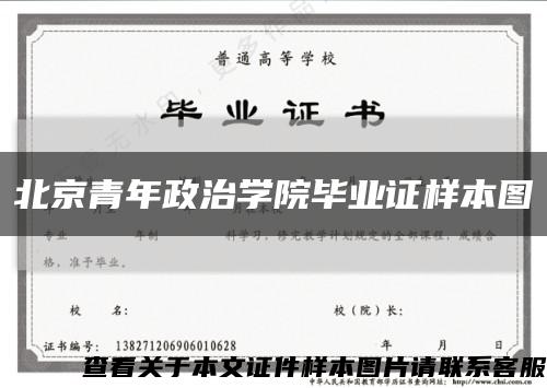 北京青年政治学院毕业证样本图缩略图