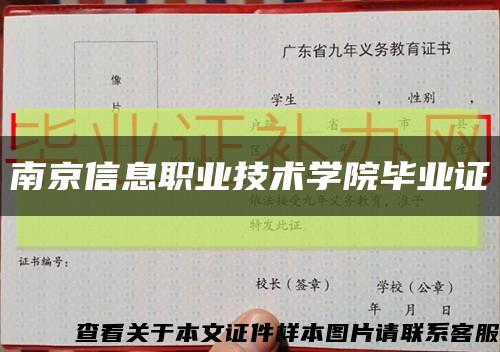南京信息职业技术学院毕业证缩略图